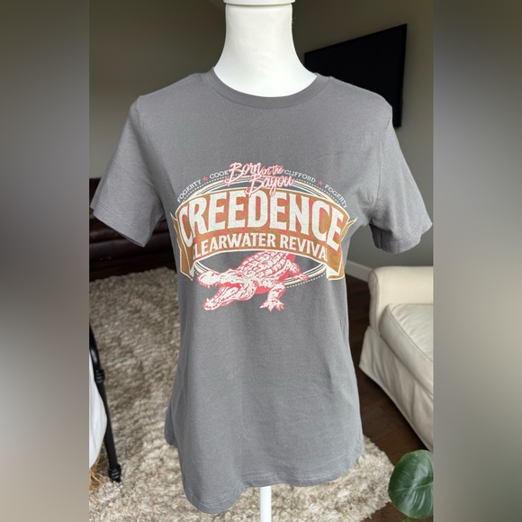 Bella Canvas Tops - Creedence Clearwater Revival SMALL Short Sleeve Gray Band Graphic Tee CCR